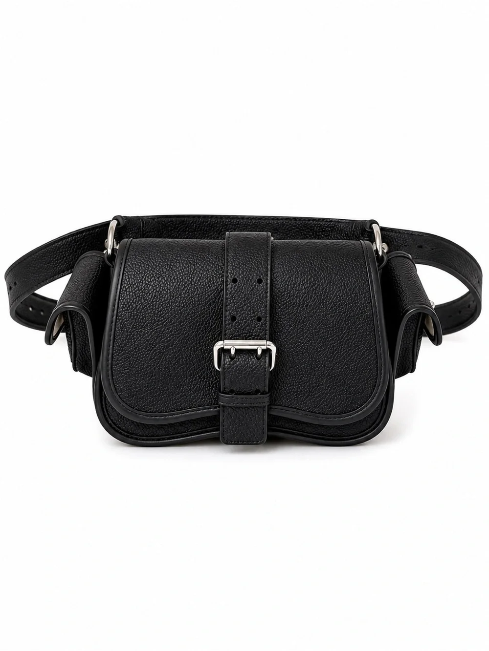 Coachtopia By Coach Black Leather Flap Shoulder Bag Buckle Y2K